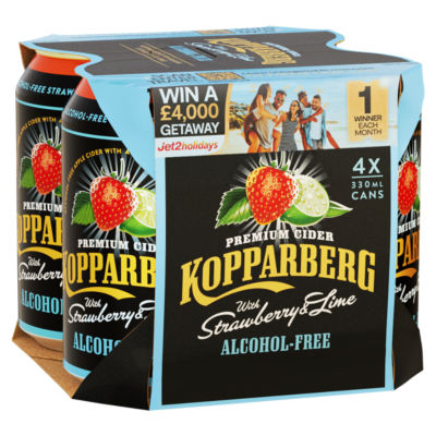 Alcohol-Free Strawberry & Lime Premium Fruit Cider 4 x 330ml thumbnail 2