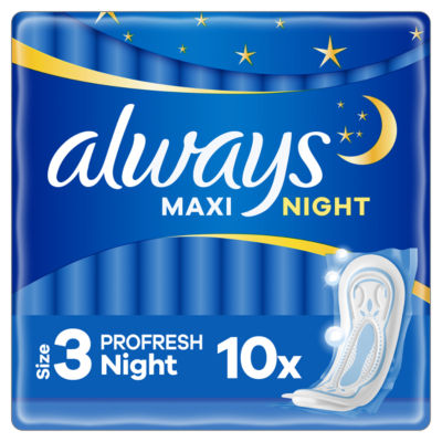 Maxi Profresh Night Sanitary Towels (Size 3) X10 Pads