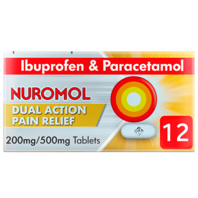 Dual Action Pain Relief 200mg/500mg 12 Tablets thumbnail 2