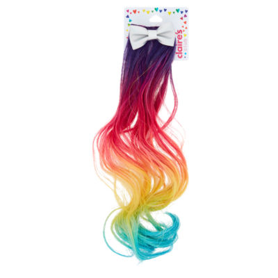 Club Fake Hair Rainbow Clip