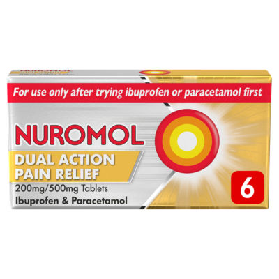 Dual Action Pain Relief 200mg/500mg 6 Tablets