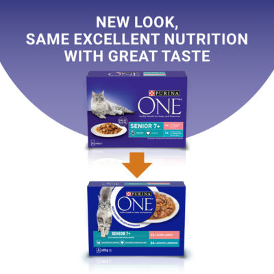 PURINA ONE Senior 7+ Mini Fillets Salmon & Ocean Fish Wet Cat Food 8x85g thumbnail 3