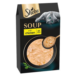 Sheba Classics Soup Adult Wet Cat Food Pouches with Chicken Fillets 4 x 40g