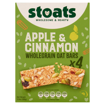 Apple & Cinnamon Wholegrain Oat Bars 4 x 42g (168g) thumbnail 2