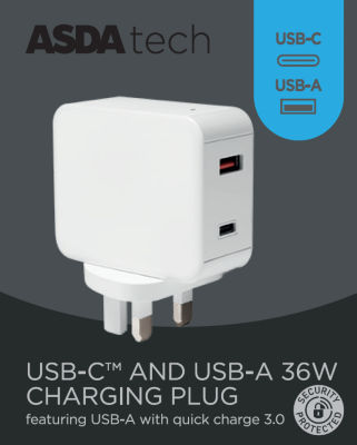 Mains Charger - USB-A and USB-C 36W thumbnail 2