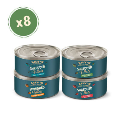 Shredded Fillets Multipack Adult Wet Cat Food 8 x 70g thumbnail 3