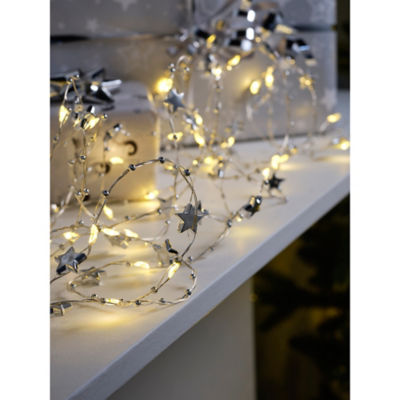 Silver-Tone Christmas Star Battery Operated String Lights thumbnail 2