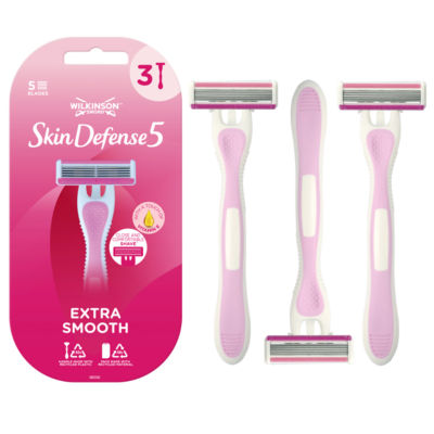 Skin Defense 5 Womens Disposable Razors x3 thumbnail 2