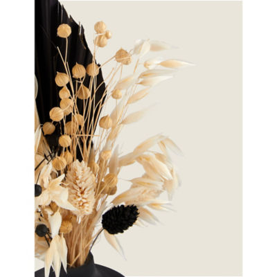 Dried Floral Arrangement in Black Vase thumbnail 3