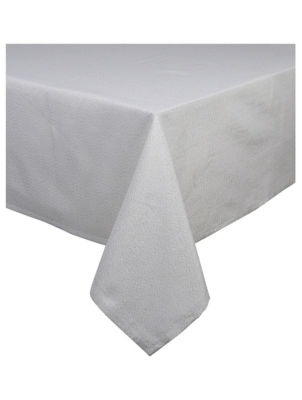 White And Gold Fabric Tablecloth thumbnail 2