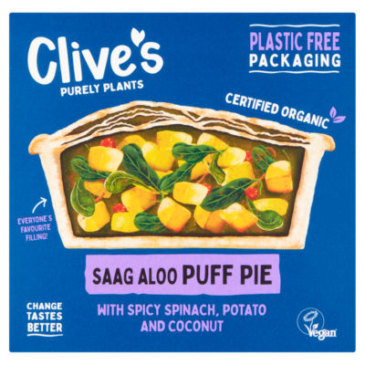 Organic Saag Aloo Curry Puff Pie
