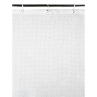 White Glitter Shower Curtain