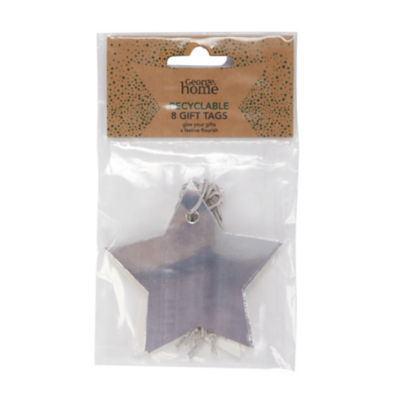 Silver Star Gift Tags - 8 Pack