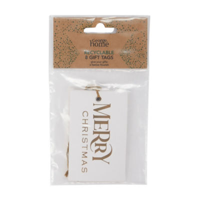 Gold Merry Christmas Gift Tags 8 Pack