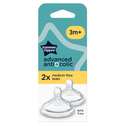2x Advanced Anti-Colic Bottle Teats, Slow Flow, Breast-Like, 3m+ thumbnail 2