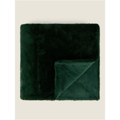 Plain Faux Fur Throw thumbnail 2