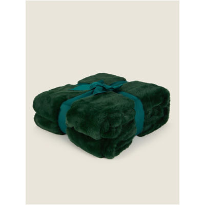 Plain Faux Fur Throw thumbnail 4