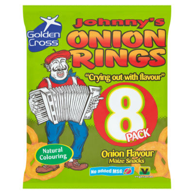 Johnny's Onion Rings Onion Flavour Maize Snacks 8 x 12g