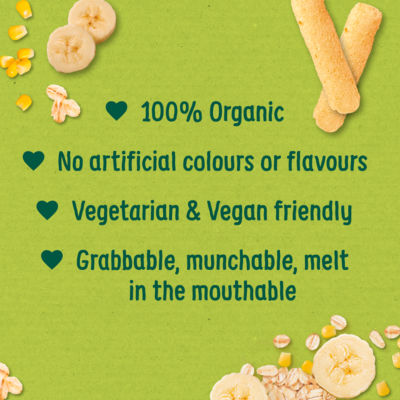 Banana Weaning Wands Organic Baby Snacks Puffs 25g 6 months+ thumbnail 4