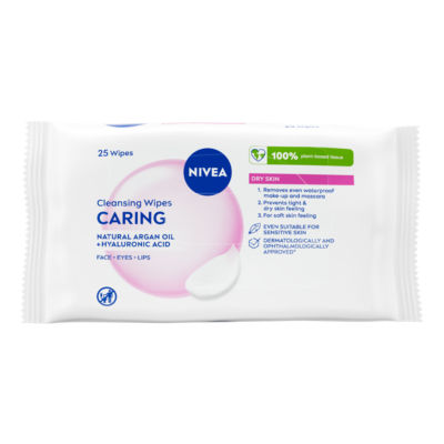 Caring 3-in-1 Cleansing Wipes for Dry Skin 25s