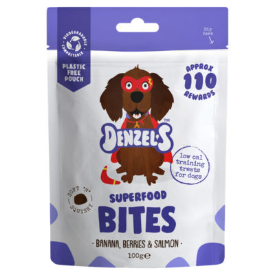 Superfood Bites Banana, Berries & Salmon Dog Treats 100g thumbnail 2