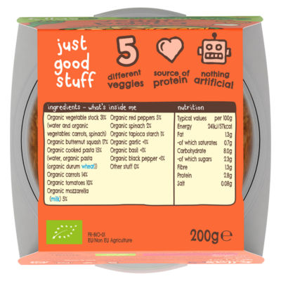 Veggie Pasta Oozing with Mozzarella 12+ Months 200g thumbnail 3