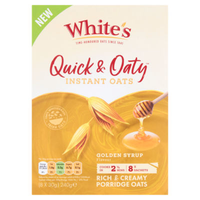 Quick & Oaty Instant Oats Golden Syrup Flavour 8 x 30g (240g) thumbnail 2