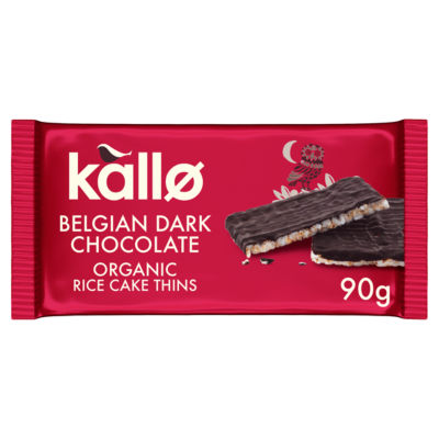 Organic Belgian Dark Chocolate Rice Cake Thins 90g thumbnail 2