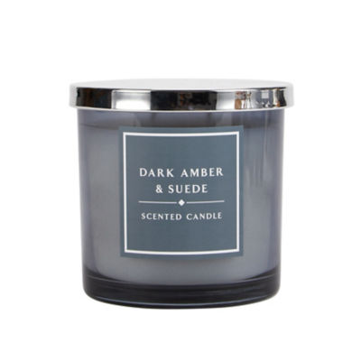 Classic Dark Amber and Suede  Double Wick Candle thumbnail 2