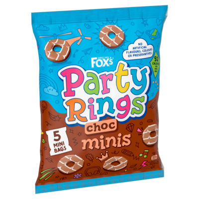 Biscuits Party Rings Minis Choc 5 Snack Bags thumbnail 3