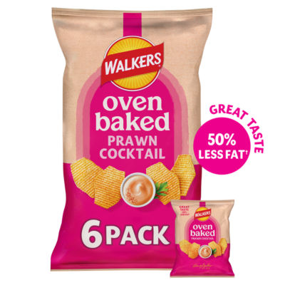 Baked Prawn Cocktail Multipack Crisps 6 x 22g thumbnail 2