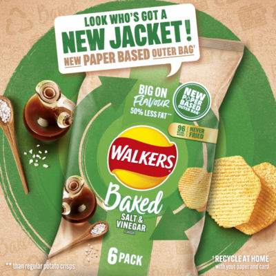 Baked Salt & Vinegar Snacks Multipack Crisps 6x22g thumbnail 3