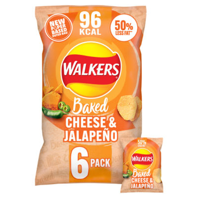 Baked Cheese & Jalapeño Multipack Snacks Crisps 6 x 22g