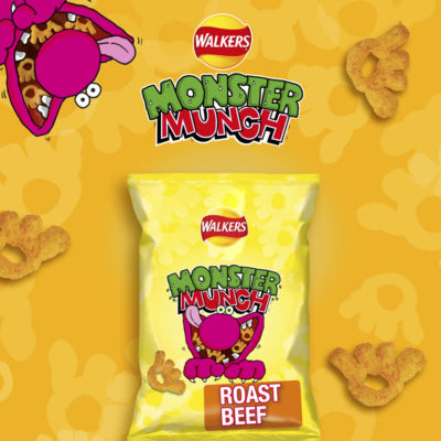 Monster Munch Roast Beef Multipack Snacks Crisps 6x20g thumbnail 3