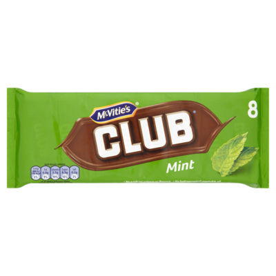 Club Mint Chocolate Biscuit Bars 8pk