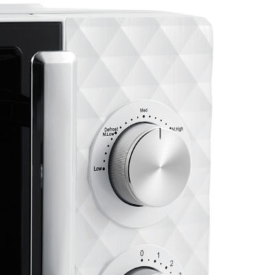 White 17L Diamond Texture Manual Microwave Oven thumbnail 3