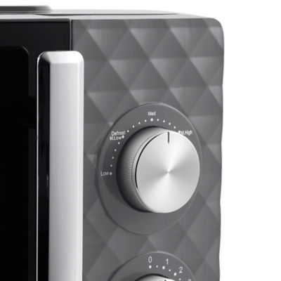 Grey 17L Diamond Texture Manual Microwave Oven thumbnail 3