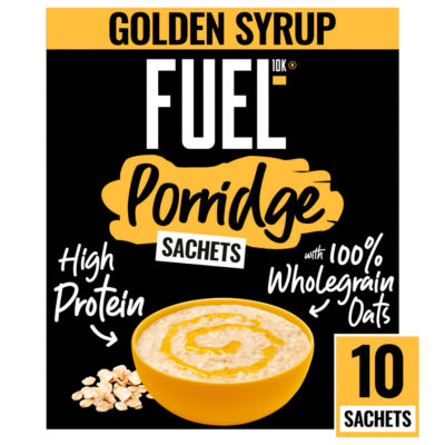FUEL10K Golden Syrup Protein Porridge Oat Cereal Sachets  10x36g thumbnail 2