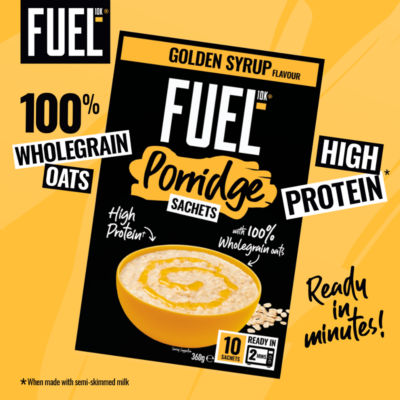 FUEL10K Golden Syrup Protein Porridge Oat Cereal Sachets  10x36g thumbnail 3