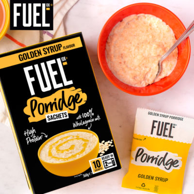FUEL10K Golden Syrup Protein Porridge Oat Cereal Sachets  10x36g thumbnail 4