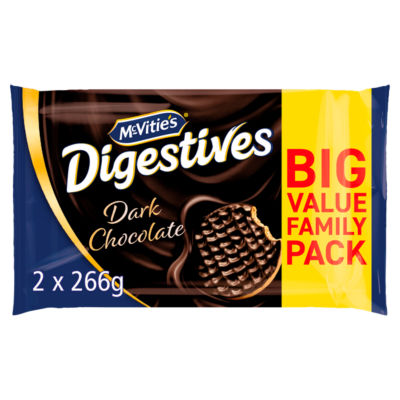 Dark Chocolate Digestive Biscuits Twin Pack 2 x 266g thumbnail 2