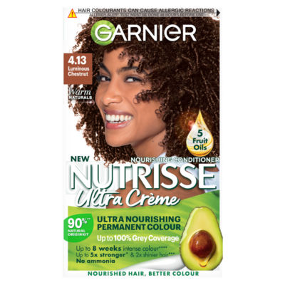 Nutrisse Ultra Crème Dye, Vegan, 4.13 Luminous Chestnut, rich, glowing hair shade for you. thumbnail 2