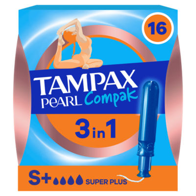 Pearl Compak Super Plus Tampons With Applicator x16 thumbnail 2