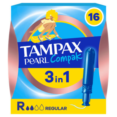 Pearl Compak Regular Tampons With Applicator x16