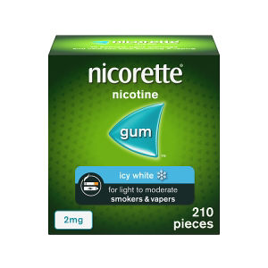 Icy White 2mg Gum 210 Pieces, Stop Smoking and Stop Vaping Aid.