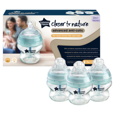 3x 150ml Advanced Anti-Colic Baby Bottles, Breast-Like Teats, 0+m thumbnail 3