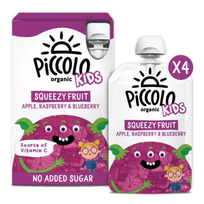 Organic Kids Squeezy Fruit Apple, Raspberry & Blueberry 4 x 90g (360g) thumbnail 2
