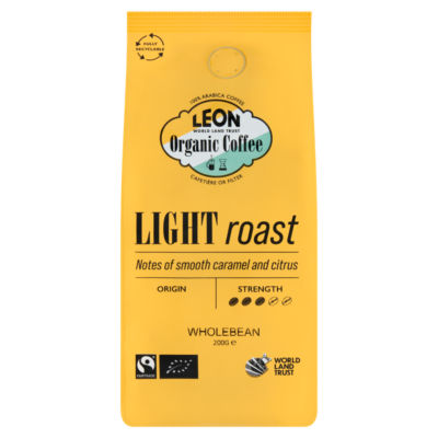 Organic Coffee Light Roast Wholebean 200g thumbnail 2