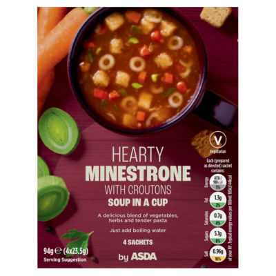 Hearty Minestrone with Croutons Soup in a Cup 4x23.5g (94g) thumbnail 2