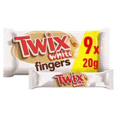 Caramel & White Chocolate Fingers Biscuit Snack Bars Multipack 9x20g
